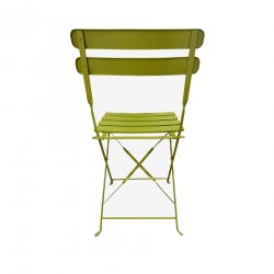 Rebecca Mobili Ensemble Table et 2 Chaises de Jardin en Acier Vert Peu Encombrant