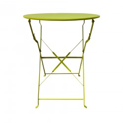 Rebecca Mobili Set Table and 2 Chairs for Garden Green Steel Space-Saving