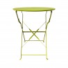 Rebecca Mobili Set Table and 2 Chairs for Garden Green Steel Space-Saving