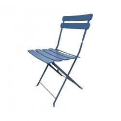 Rebecca Mobili Set Bistrot Tafel en 2 Stoelen Buitenset Blauw Staal voor Balkon Tuin