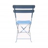 Rebecca Mobili Garden Set Outdoor Set Table and Chairs Light Blue Steel Space-Saving