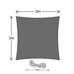 Rebecca Mobili Sonnendach Sonnenschirm Dunkelgrau Polyethylen Quadrat 3x3