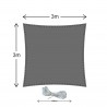 Rebecca Mobili Sun Canopy Sunshade Dark Grey Polyethylene Square 3x3