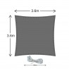 Rebecca Mobili Sun Shade Canvas Dark Grey Polyethylene Square 3.6x3.6