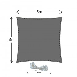 Rebecca Mobili Guarda-sol para exterior Protecção UV em polietileno cinzento 5x5