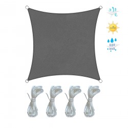 Rebecca Mobili Parasol pour Extérieur Polyéthylène Gris Protection UV 5x5