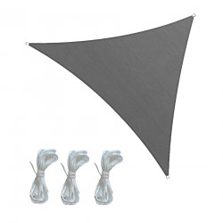 Rebecca Mobili Tienda Vela Polietileno Gris Triangular con Cuerdas 3x3x3