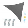 Rebecca Mobili Triangular Grey Polyethylene Shade Sail 3.6x3.6x3.6