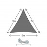 Rebecca Mobili Dreieckige Sonnensegel Grau Polyethylen mit Seilen 5x5x5