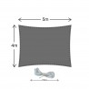 Rebecca Mobili Rectangular Gray Polyethylene Anti UV Shade Sail 4x5