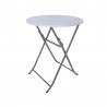 Rebecca Mobili Round Folding Outdoor Table Steel Plastic for Balcony Camping