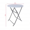 Rebecca Mobili Round Folding Outdoor Table Steel Plastic for Balcony Camping