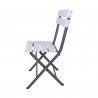 Rebecca Mobili Set of 2 Steel Plastic Folding Outdoor Chairs for Garden Balcony