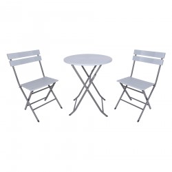 Rebecca Mobili Set of 2 Folding Plastic Outdoor Steel Chairs for Bars Camping