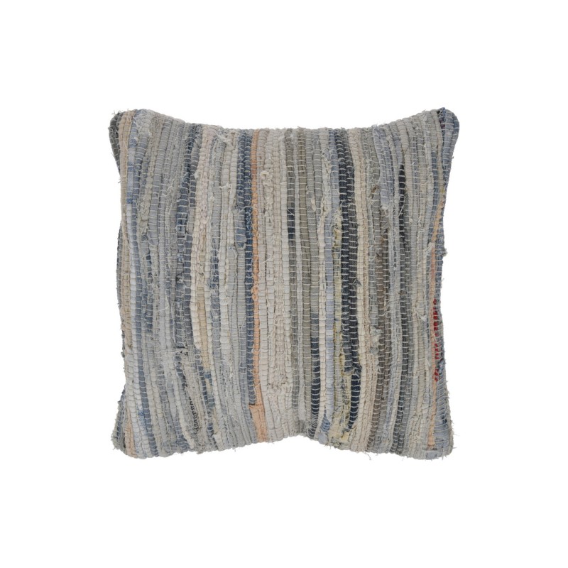 Rebecca Mobili Coussin Carré de Extérieur Maison Bleu Coton Denim