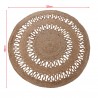 Rebecca Mobili Tapis Rond en Jute Tressée Naturelle Ø 120 cm Marron