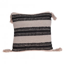 Rebecca Mobili Decorative Sofa Cushion Beige Black Cotton for Indoor Outdoors