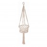 Rebecca Mobili Hanging Planter Holder Beige Cotton with Rope for Balcony Home