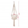 Rebecca Mobili Hanging Planter Holder Beige Cotton with Rope for Balcony Home