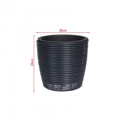 Rebecca Mobili Vaso Polyrattan Portavaso Piccolo Nero per Piante Fiori