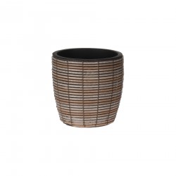 Rebecca Mobili Vase Polyrotin Petit Pot de Plante Marron Intérieur Extérieur