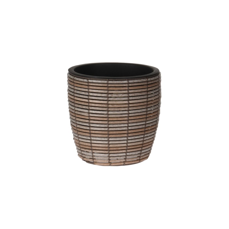 Rebecca Mobili Pot Holder Polyrattan Small Brown Plant Pot for Indoor Outdoor