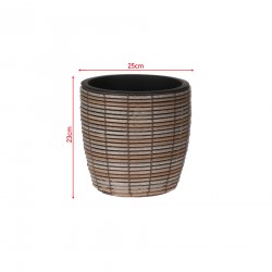 Rebecca Mobili Vase Polyrotin Petit Pot de Plante Marron Intérieur Extérieur