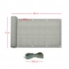 Rebecca Mobili Windbreak Balcony Cloth Gray Polyethylene With Rope 0.75x6