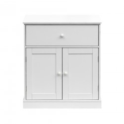 Rebecca Mobili Bathroom Cupboard Cabinet with Drawer Wooden 2 Doors White