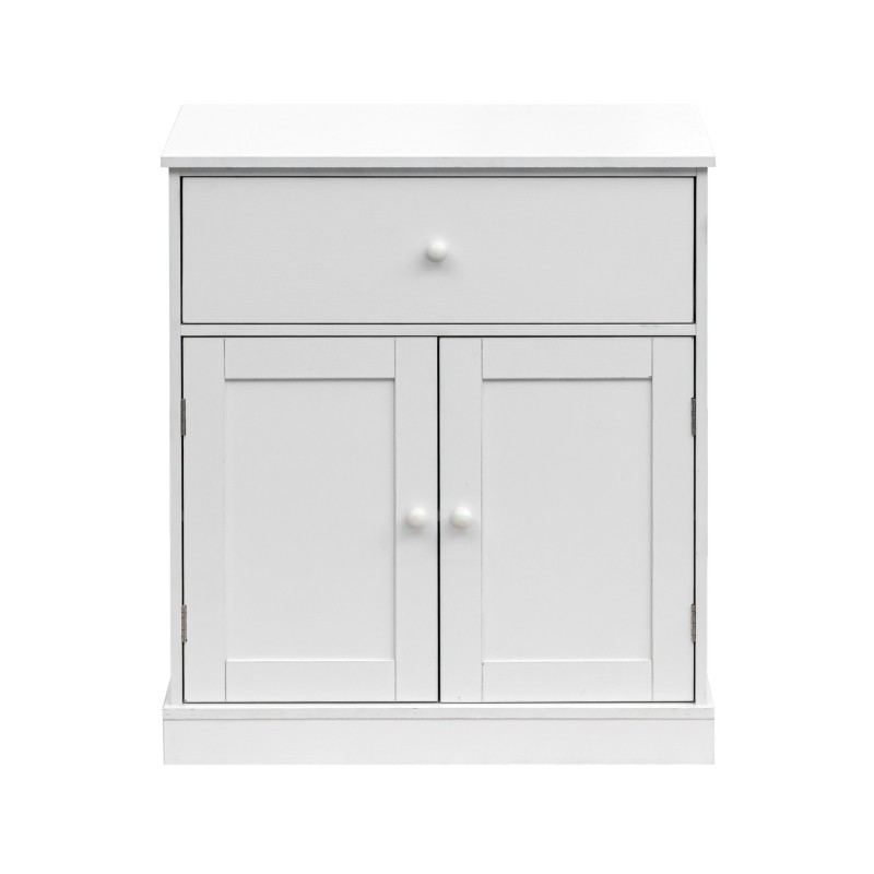 Rebecca Mobili Bathroom Cupboard Cabinet with Drawer Wooden 2 Doors White