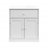 Rebecca Mobili Bathroom Cupboard Cabinet with Drawer Wooden 2 Doors White