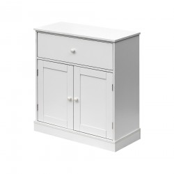 Rebecca Mobili Armario Gabinete de Baño con Cajon 2 Puertas de Madera Blanco