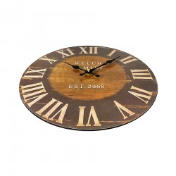 Rebecca Mobili Horloge de Salon Horloge Murale Bois Industrielle 33,8x33,8x4