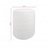 Rebecca Mobili Storage Round Pouf Padded Stool White for Living Room Bathroom