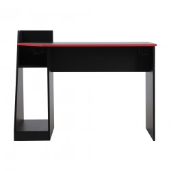 Rebecca Mobili Gaming-Schreibtisch PC Tisch Schwarz Rot Holz Modernes Design mit Zubehör