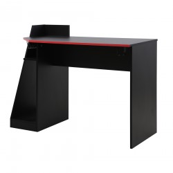 Rebecca Mobili Gaming-Schreibtisch PC Tisch Schwarz Rot Holz Modernes Design mit Zubehör