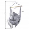 Rebecca Mobili Hammock Hanging Armchair Rocking Chair Grey for Garden with Cushions