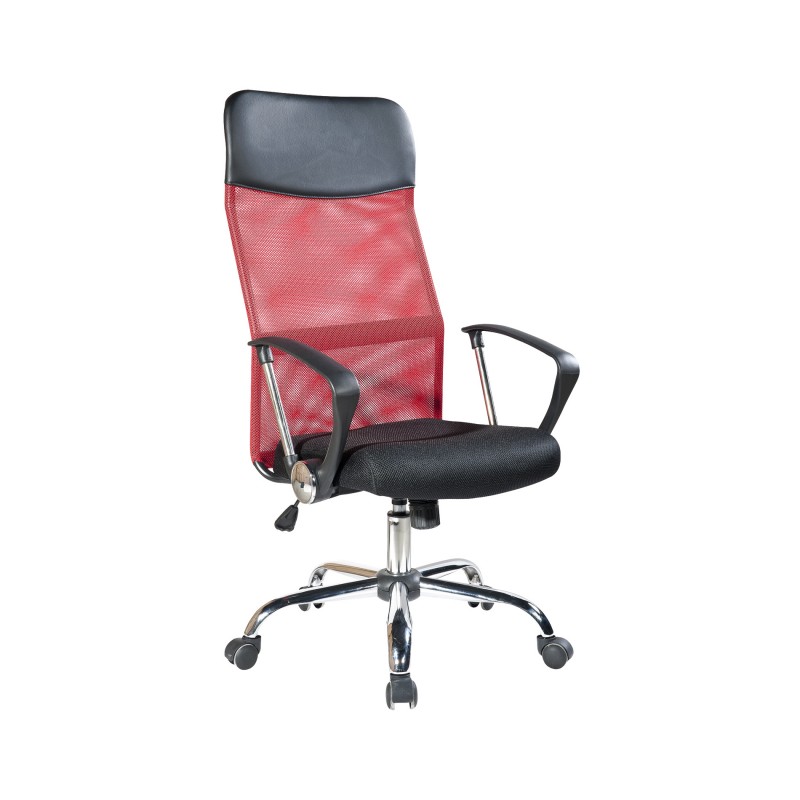 Rebecca Mobili Office Armchair Desk Chair Red Black Wheels 113/123x57,5x58,5