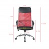 Rebecca Mobili Fauteuil Bureau Chaise Rouge Noir Roues 113/123x57,5x58,5