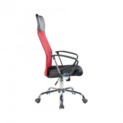 Rebecca Mobili Office Armchair Desk Chair Red Black Wheels 113/123x57,5x58,5