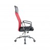 Rebecca Mobili Fauteuil Bureau Chaise Rouge Noir Roues 113/123x57,5x58,5