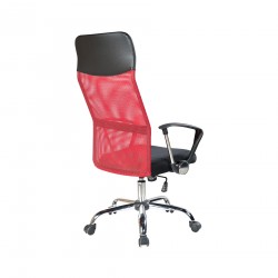 Rebecca Mobili Fauteuil Bureau Chaise Rouge Noir Roues 113/123x57,5x58,5