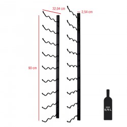 Rebecca Mobili Black Metal Hanging Wall Wine Rack Holder 27 Bottles