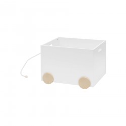 Rebecca Mobili Children's Trunk Trolley White MDF with Rope for Children's Room