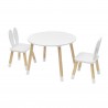 Rebecca Mobili Children's Table Set with 2 Chairs White Brown MDF Children's Table for Children's Room