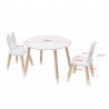 Rebecca Mobili Children's Table Set with 2 Chairs White Brown MDF Children's Table for Children's Room