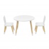 Rebecca Mobili Children's Table Set with 2 Chairs White Brown MDF Children's Table for Children's Room