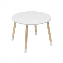 Rebecca Mobili Children's Table Set with 2 Chairs White Brown MDF Children's Table for Children's Room