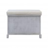 Rebecca Mobili Banquette Gris en Bois 2 Tiroirs 2 Paniers en Osier Shabby 46x60x33