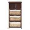 Rebecca Mobili Comoda Cajonera 5 Cajones Madera Mimbre Marron 80x40x27